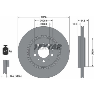 Textar Bremsscheibe PRO 92126803 Textar Bremsscheibe PRO 92126803