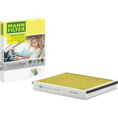 MANN-FILTER FP 25 007 Innenraumfilter FreciousPlus Aktivkohlefilter mit Polyphenol, antibakteriell, Feinstaubfilter (PM 2.5)