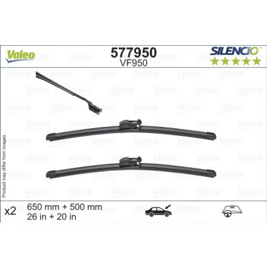 Valeo Wischblatt Scheibenwischer SILENCIO FLAT BLADE SET 577950