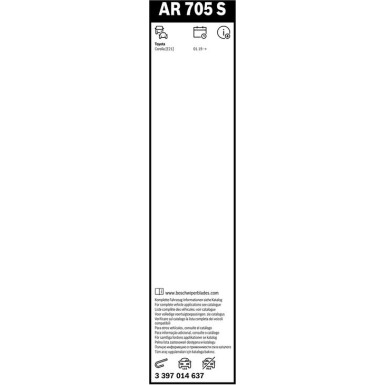 BOSCH AR 705 S Scheibenwischer Aerotwin Retrofit 3 397 014 637