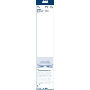 BOSCH 408 Scheibenwischer Twin 3 397 118 408 BOSCH 408 Scheibenwischer Twin 3 397 118 408
