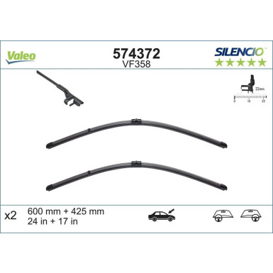 Valeo Wischblatt Scheibenwischer SILENCIO FLAT BLADE SET 574372