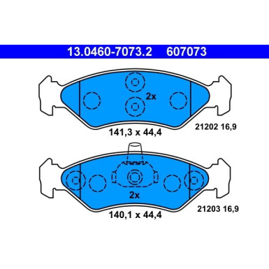 ATE Bremsbelagsatz, Scheibenbremse 13.0460-7073.2 ATE Bremsbelagsatz, Scheibenbremse 13.0460-7073.2