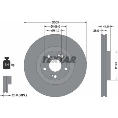Textar Bremsscheibe 92112300