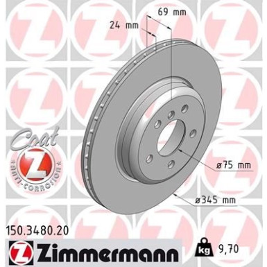 Zimmermann Bremsscheibe Coat Z 150.3480.20