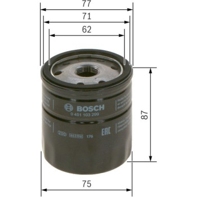 BOSCH 0 451 103 299 Ölfilter BOSCH 0 451 103 299 Ölfilter