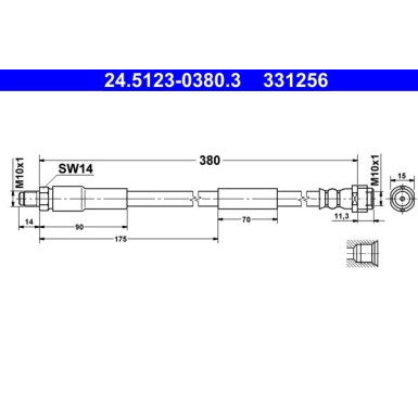 ATE Bremsschlauch 24.5123-0380.3 ATE Bremsschlauch 24.5123-0380.3