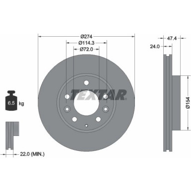 Textar Bremsscheibe 92110400 Textar Bremsscheibe 92110400