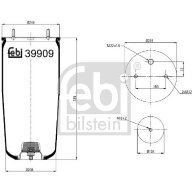 FEBI BILSTEIN 39909 Federbalg, Luftfederung