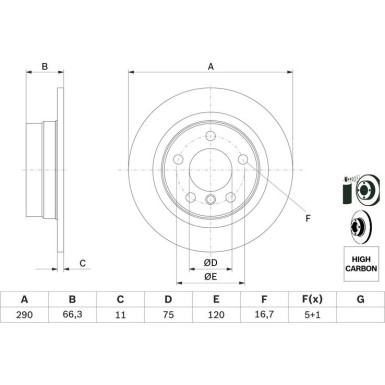BOSCH Bremsscheibe 0 986 479 043 BOSCH Bremsscheibe 0 986 479 043