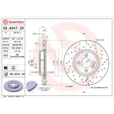 Bremsscheibe 09.A047.3X Bremsscheibe 09.A047.3X