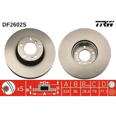 Bremsscheibe TRW SINGLE DF2602S Bremsscheibe TRW SINGLE DF2602S