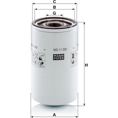 Mann-Filter Filter, Arbeitshydraulik WD 11 002 Mann-Filter Filter, Arbeitshydraulik WD 11 002