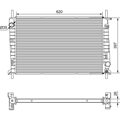 Kühler, Motorkühlung 701527 Kühler, Motorkühlung 701527