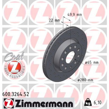 Zimmermann Bremsscheibe SPORT Z 600.3264.52