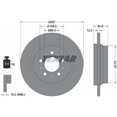 Textar Bremsscheibe PRO 92100703 Textar Bremsscheibe PRO 92100703