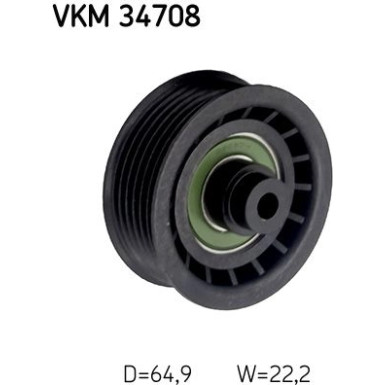 SKF Umlenk-/Führungsrolle, Keilrippenriemen VKM 34708