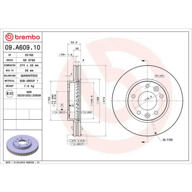 Bremsscheibe 09.A609.10