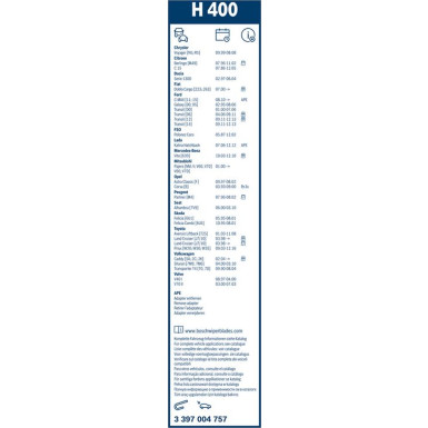 BOSCH H 400 Scheibenwischer Rear 3 397 004 757 BOSCH H 400 Scheibenwischer Rear 3 397 004 757