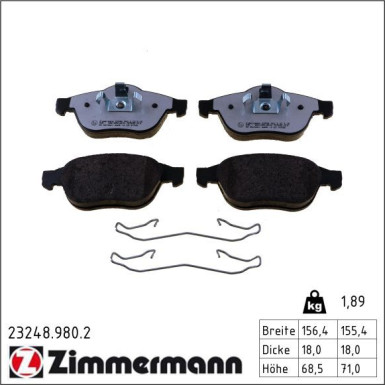 Bremsbelagsatz, Scheibenbremse 23248.980.2