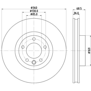 Hella Bremsscheibe Pro High Carbon 8DD 355 123-211 Hella Bremsscheibe Pro High Carbon 8DD 355 123-211