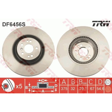 Bremsscheibe TRW SINGLE DF6456S