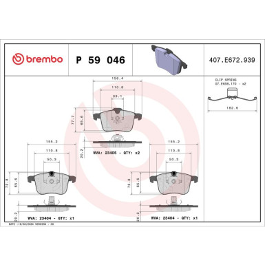 Bremsbelagsatz, Scheibenbremse P 59 046 Bremsbelagsatz, Scheibenbremse P 59 046