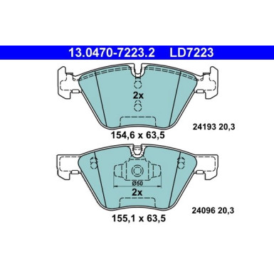 Bremsbelagsatz, Scheibenbremse ATE Ceramic 13.0470-7223.2 Bremsbelagsatz, Scheibenbremse ATE Ceramic 13.0470-7223.2