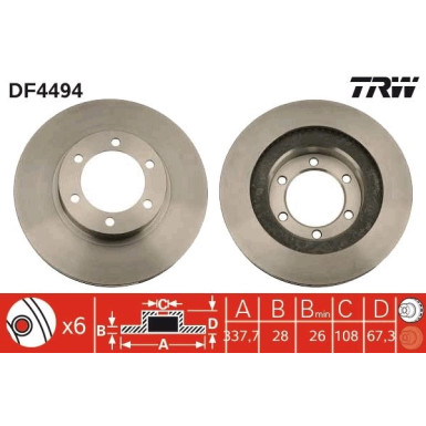 TRW Bremsscheibe DF4494 TRW Bremsscheibe DF4494