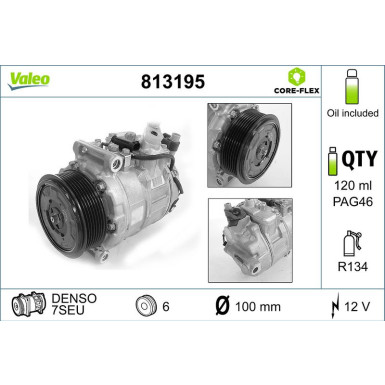 Valeo Kompressor, Klimaanlage VALEO CORE-FLEX 813195
