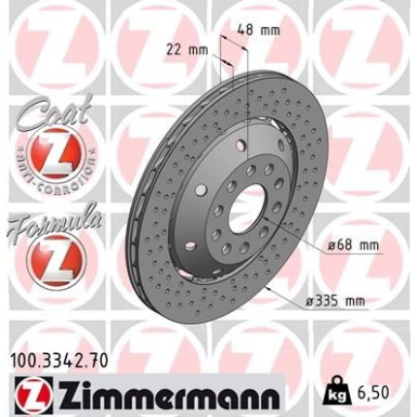 Zimmermann Bremsscheibe Formula Z 100.3342.70