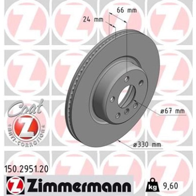 Zimmermann Bremsscheibe Coat Z 150.2951.20 Zimmermann Bremsscheibe Coat Z 150.2951.20