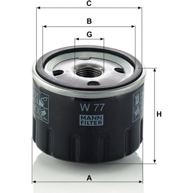 Mann-Filter 5 x MANN-FILTE Ölfilter W 77