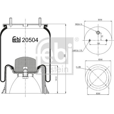 FEBI BILSTEIN 20504 Federbalg, Luftfederung