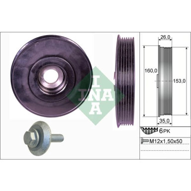 INA Riemenscheibensatz, Kurbelwelle 544 0079 20