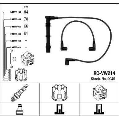 NGK 0945 Zündleitungssatz RC-VW214 NGK 0945 Zündleitungssatz RC-VW214