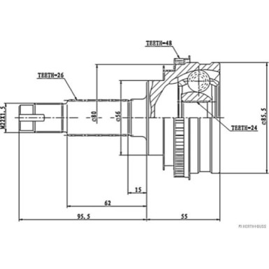 Gelenksatz, Antriebswelle J2822110 Gelenksatz, Antriebswelle J2822110