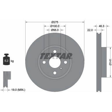 Textar Bremsscheibe 92156200 Textar Bremsscheibe 92156200