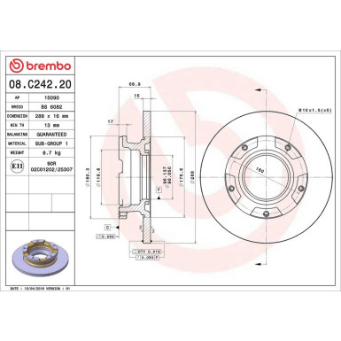 Brembo Bremsscheibe PRIME LINE 08.C242.20