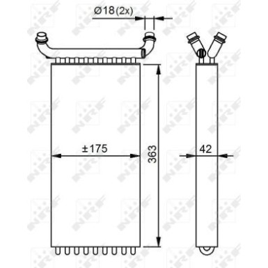 NRF Wärmetauscher, Innenraumheizung 54293