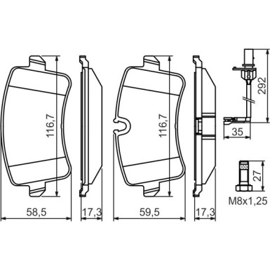 BOSCH Bremsbelagsatz, Scheibenbremse 0 986 494 446 BOSCH Bremsbelagsatz, Scheibenbremse 0 986 494 446