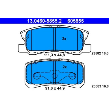 ATE Bremsbelagsatz, Scheibenbremse 13.0460-5855.2 ATE Bremsbelagsatz, Scheibenbremse 13.0460-5855.2