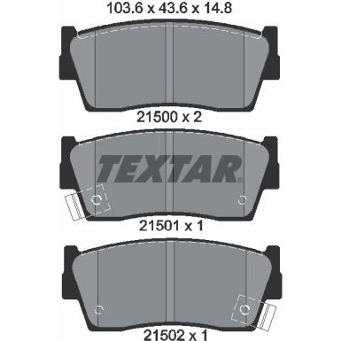 Textar Bremsbelagsatz, Scheibenbremse 2150001
