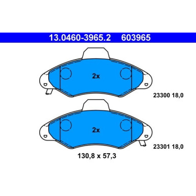 ATE Bremsbelagsatz, Scheibenbremse 13.0460-3965.2 ATE Bremsbelagsatz, Scheibenbremse 13.0460-3965.2