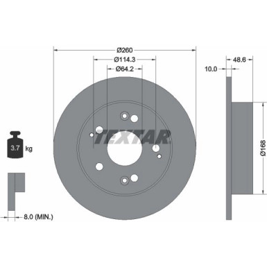 Textar Bremsscheibe PRO 92125103 Textar Bremsscheibe PRO 92125103