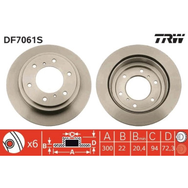 Bremsscheibe TRW SINGLE DF7061S