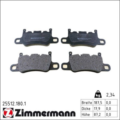 Bremsbelagsatz, Scheibenbremse 25512.180.1 Bremsbelagsatz, Scheibenbremse 25512.180.1