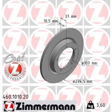 Zimmermann Bremsscheibe Coat Z 460.1010.20