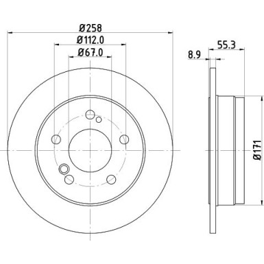 Hella Bremsscheibe PRO 8DD 355 100-961