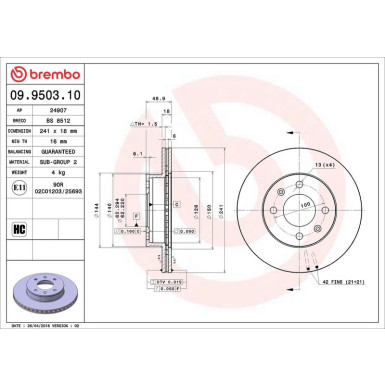 Bremsscheibe 09.9503.10